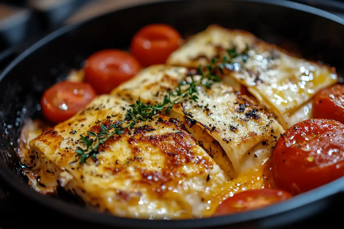 Delicious cottage cheese topped with fresh sauce tomatoes.