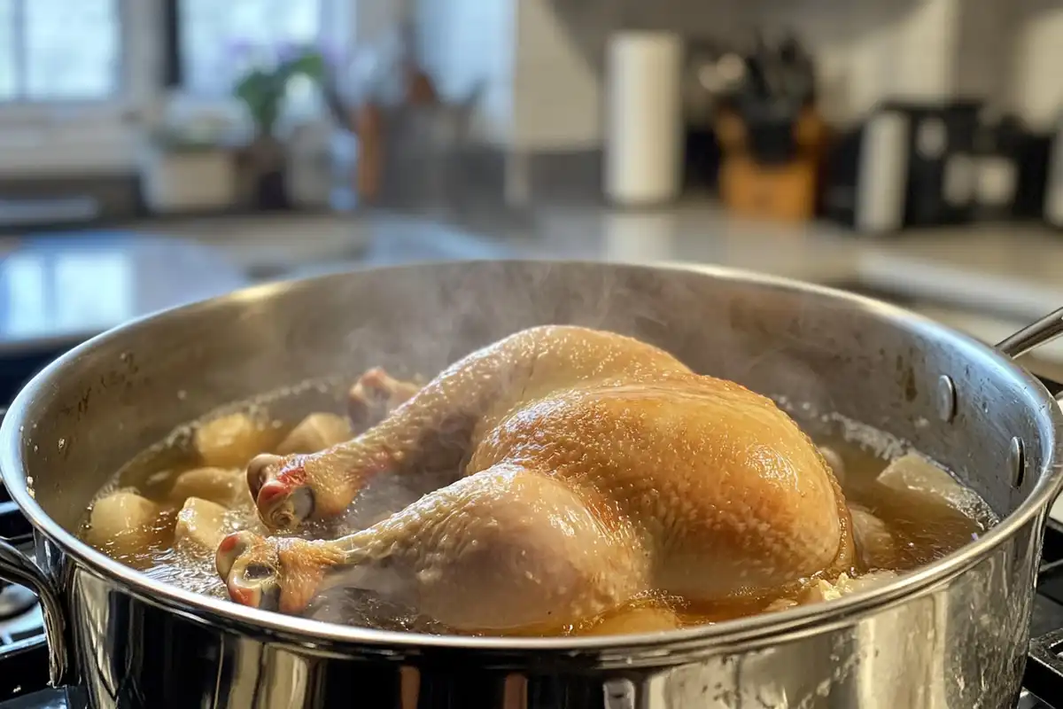 Chicken boiling for shredded chicken