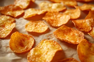 Cottage cheese chips served with a side of guacamole.