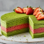 matcha strawberry cake