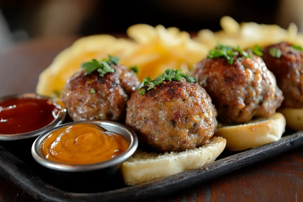 Delicious Rotel cream cheese sausage balls on a platter