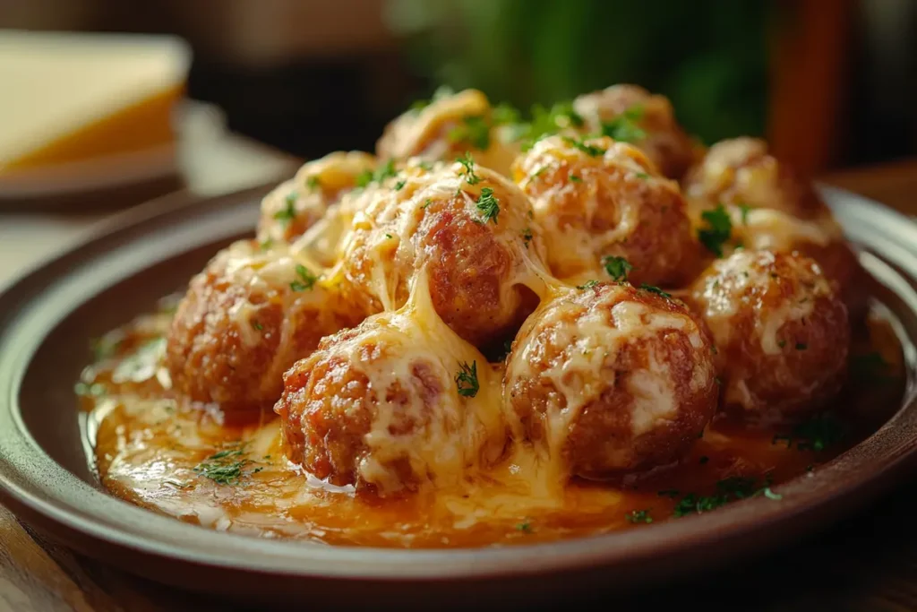 Sausage balls are better with cream cheese served on a platter.