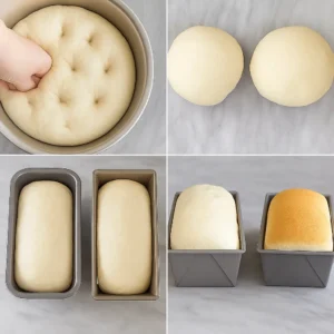 Kneading homemade bread dough with pantry ingredients