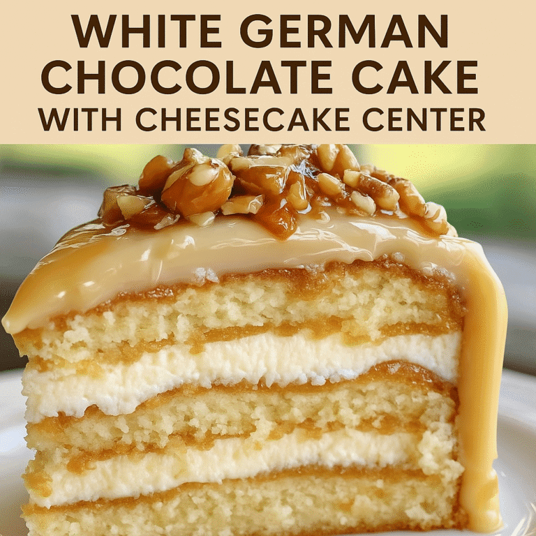 White German Chocolate Cake with Cheesecake Center slice