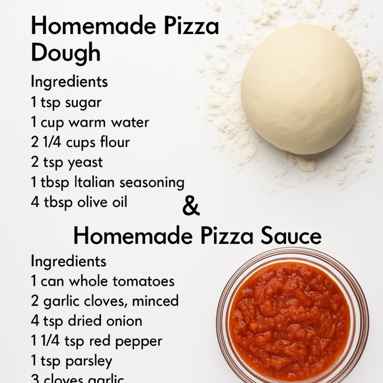 Homemade Pizza Dough and Sauce on freshly baked pizza
