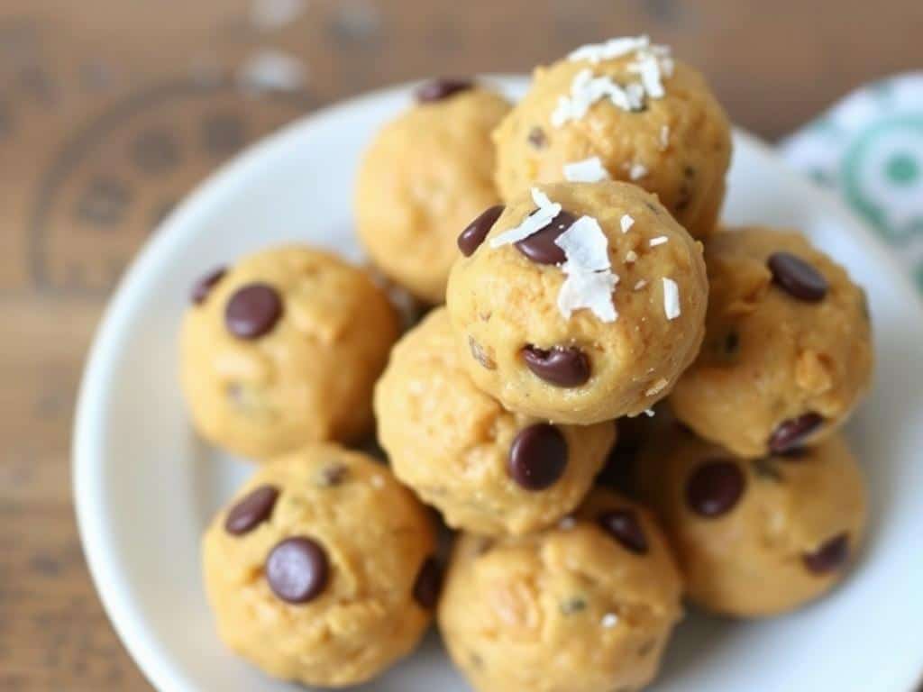 Chickpea energy bites with chocolate chips and nuts