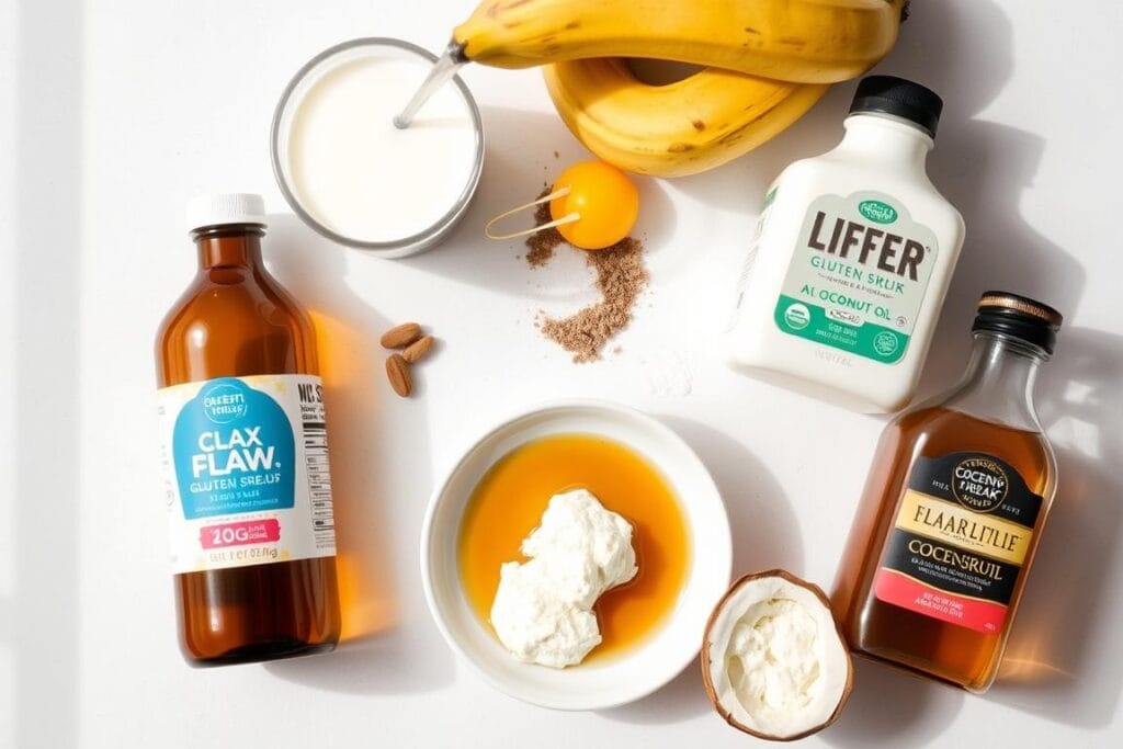 Dairy-free and vegan ingredients for gluten free banana bread