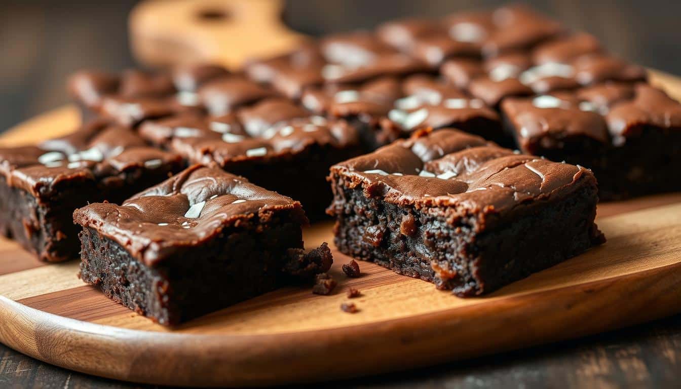 Fudgy gluten free brownies with a crackly top and rich chocolate interior