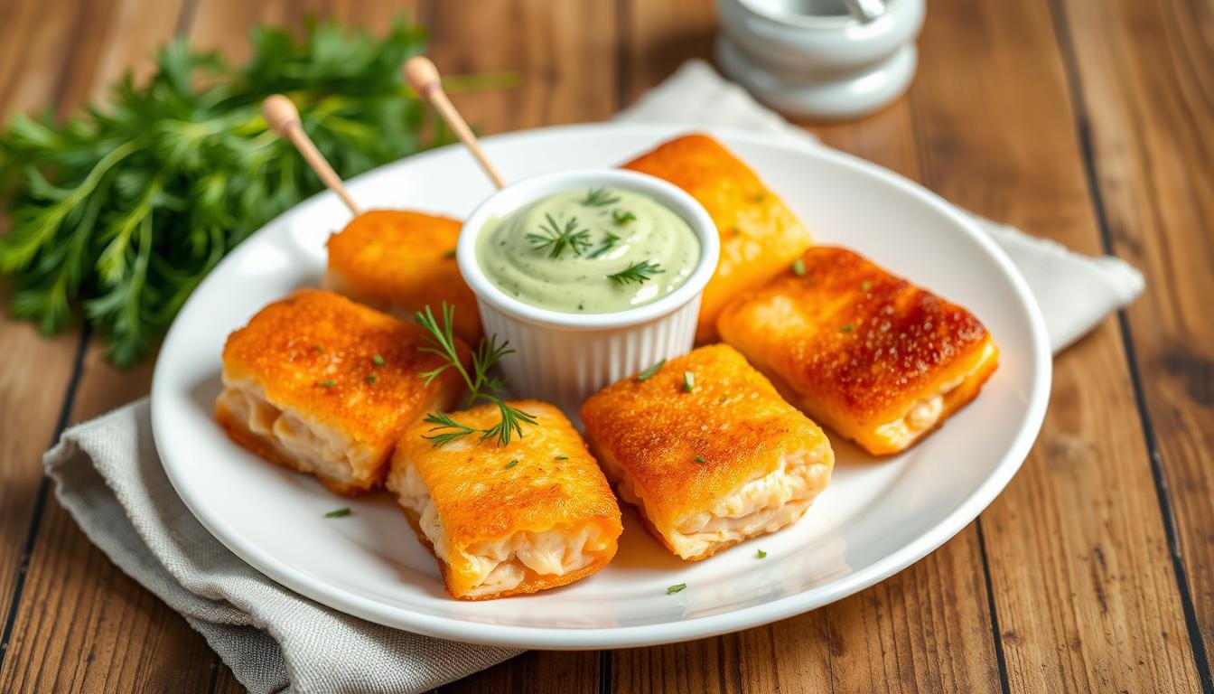 Gluten Free Salmon Pops with Dill Sauce
