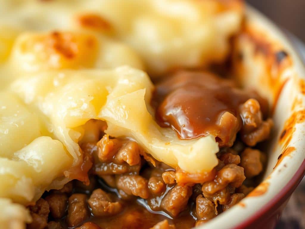 Gluten-free shepherd's pie with brown sauce