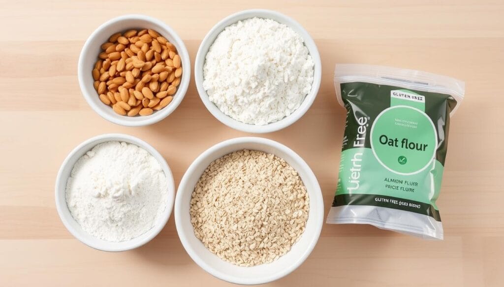 Various gluten free flours used for making brownies