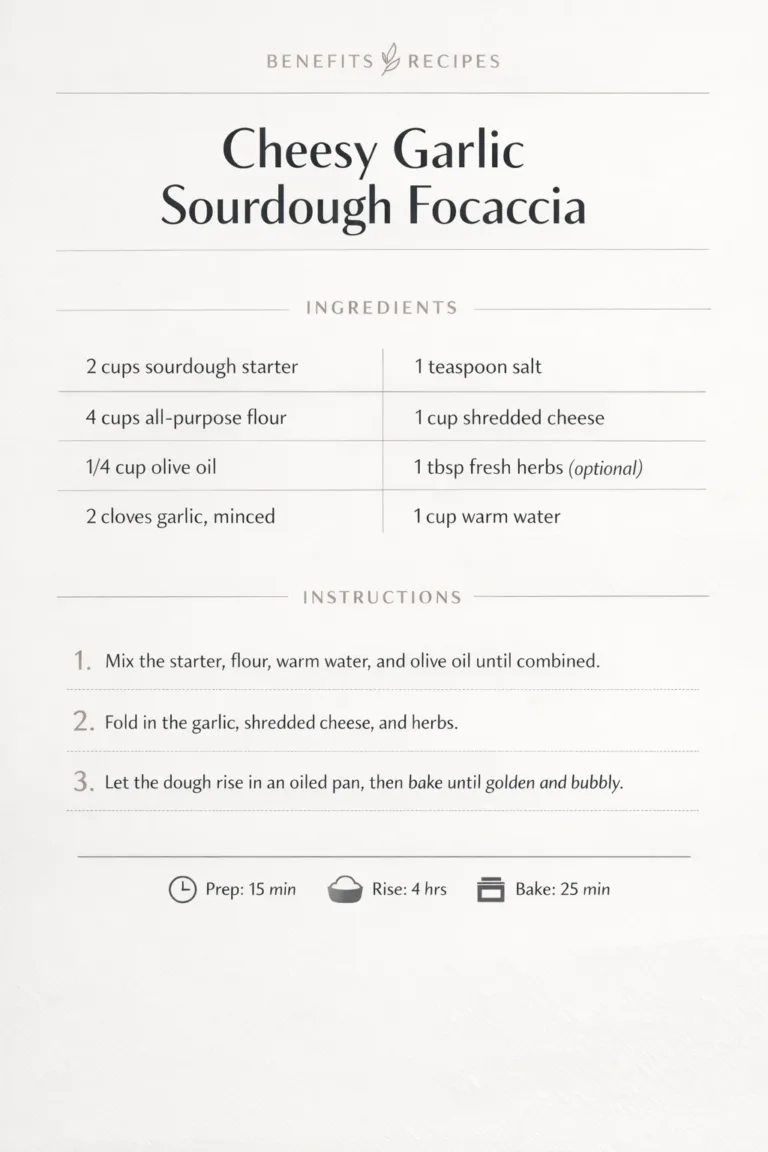 Freshly baked cheesy garlic sourdough focaccia bread with herbs