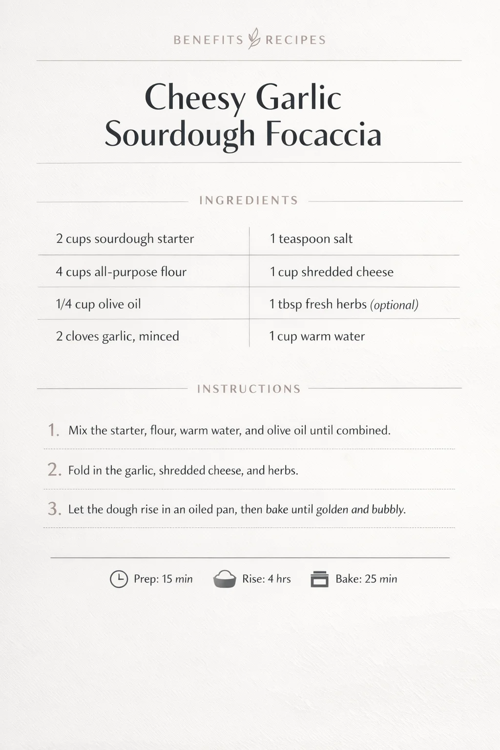 Freshly baked cheesy garlic sourdough focaccia bread with herbs