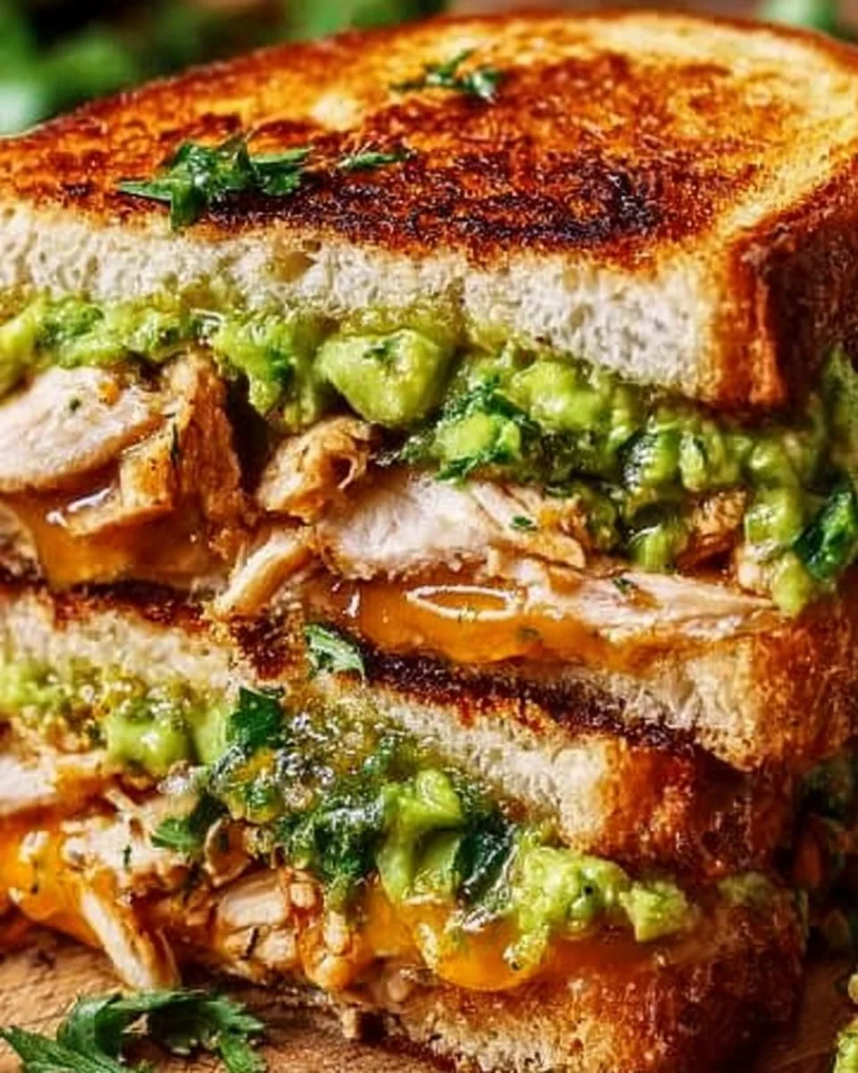 Delicious Chicken Avocado Melt Sandwich with grilled chicken and fresh avocado