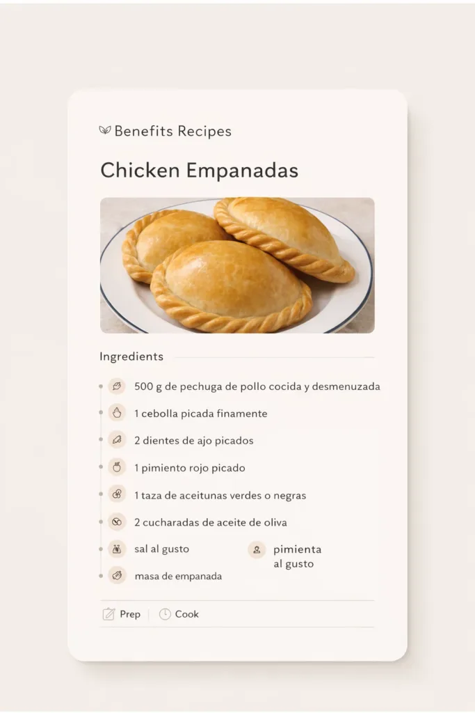 Delicious chicken empanadas on a plate, golden brown and crispy.