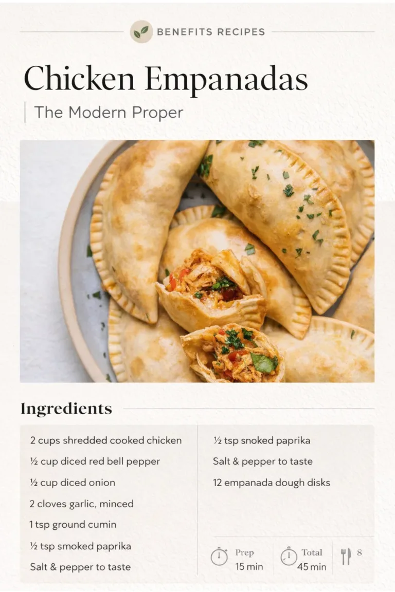 Plate of golden Chicken Empanadas with dipping sauce