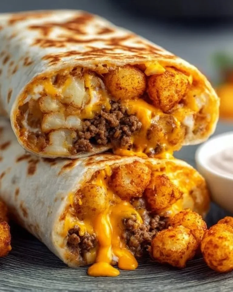 Delicious easy cheesy potato burritos on a plate, ready to eat.