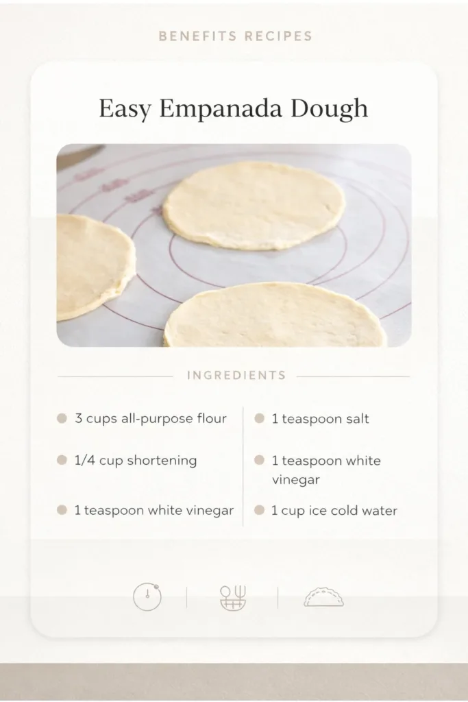 Homemade empanada dough prepared for filling and baking