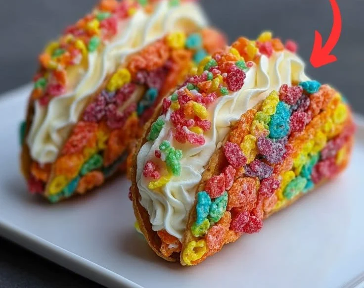 Fruity Pebbles Cheesecake Tacos 2 Fruity Pebbles Cheesecake Tacos