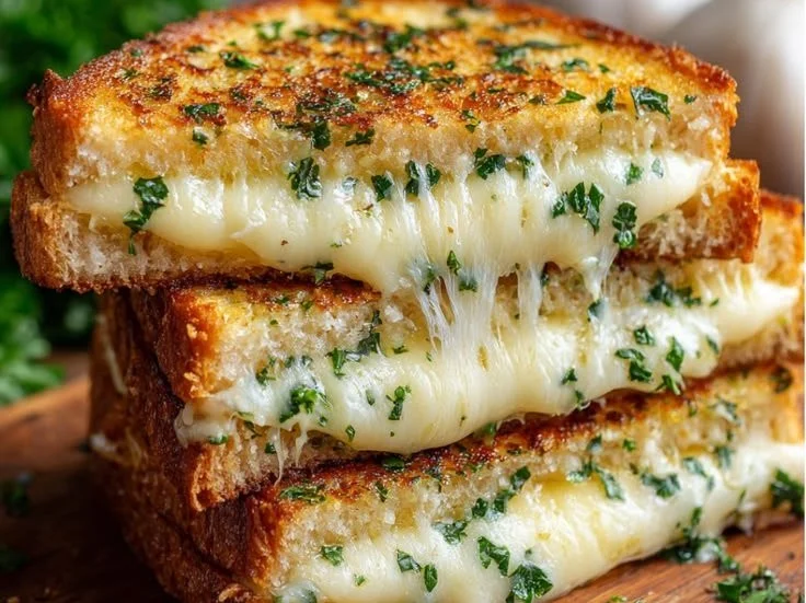 Garlic Bread Grilled Cheese | 15 min Lunch Idea Recipe