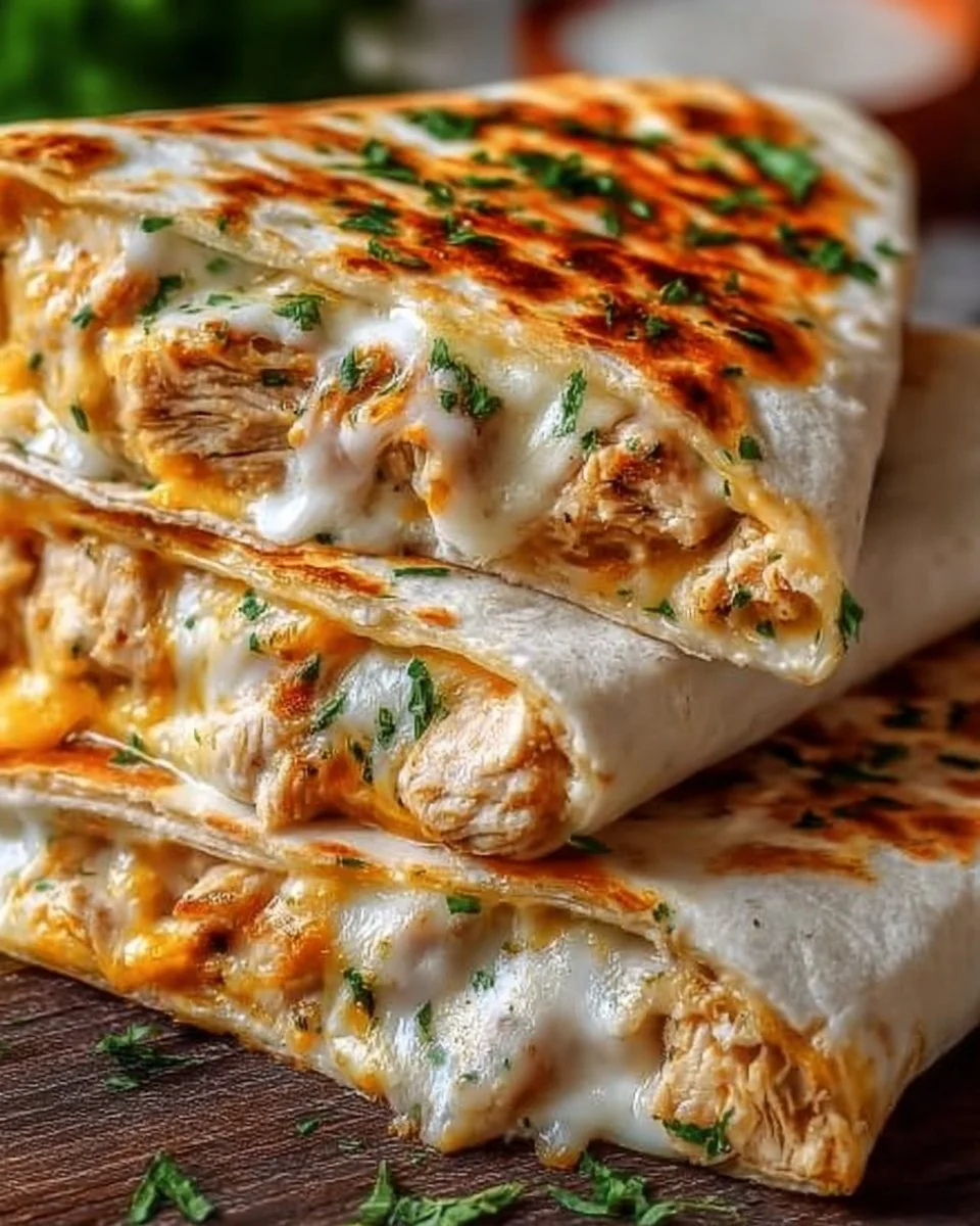 Cheesy Garlic Chicken Wraps