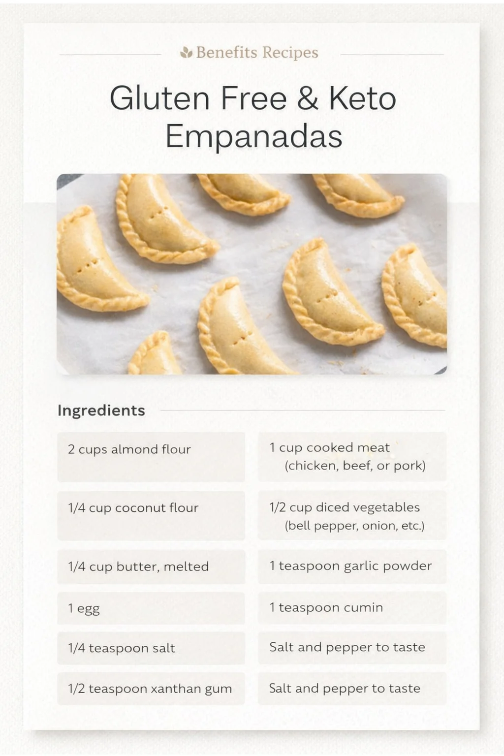 Delicious gluten-free keto empanadas filled with savory ingredients.