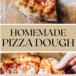 Bowl of homemade pizza dough ready for baking pizza