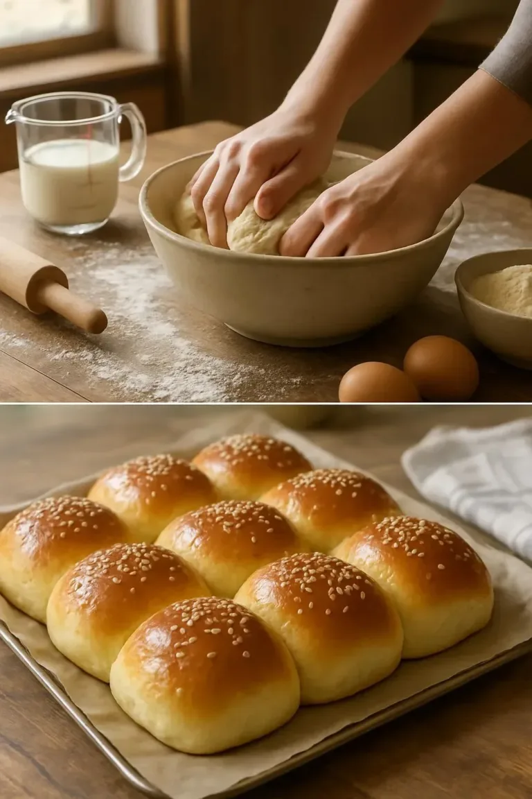 Freshly baked milk brioche loaf with a golden crust and soft texture.