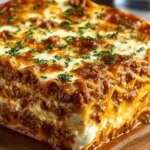 Delicious Million Dollar Spaghetti Casserole served in a baking dish