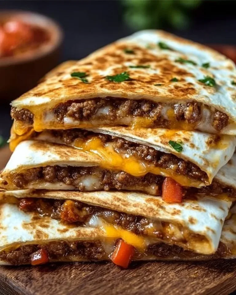 Delicious Smashburger quesadillas with cheese and toppings