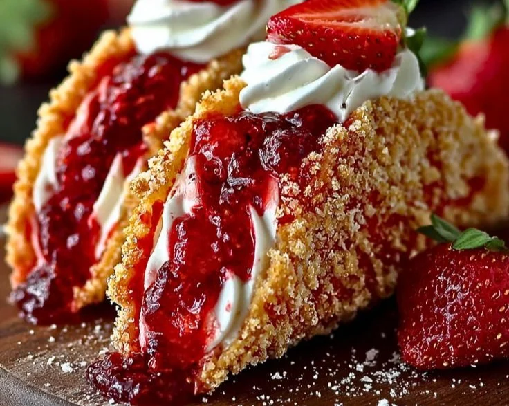 Strawberry Crunch Cheesecake Tacos 2 Strawberry Crunch Cheesecake Tacos
