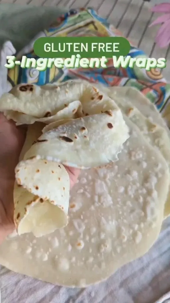 Gluten-free wrap recipe with three simple ingredients for an easy dinner.