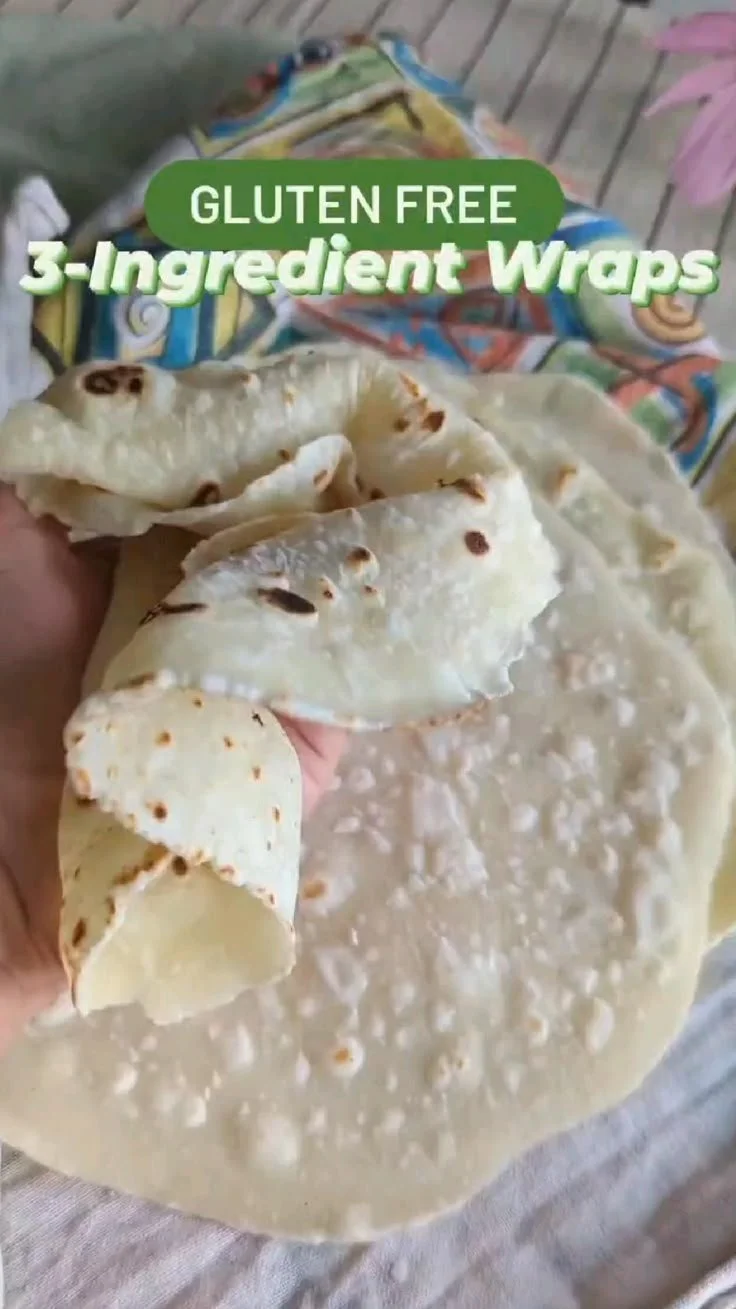Gluten-free wrap recipe with three simple ingredients for an easy dinner.