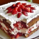 Delicious 5-ingredient cake topped with fresh fruit on a white plate