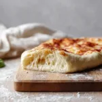 Freshly made artisan pizza dough ready for baking.