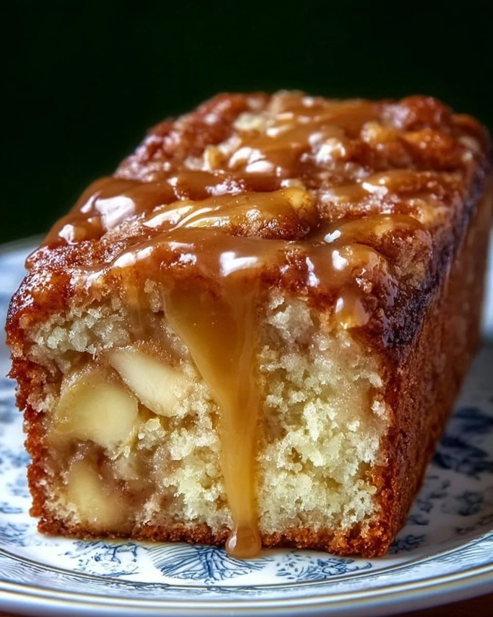 Loaf of Country Apple Fritter Bread with apples and cinnamon spices