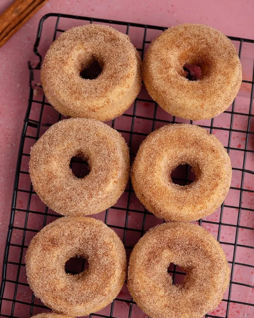 Gluten-free cinnamon sugar donuts on a plate
