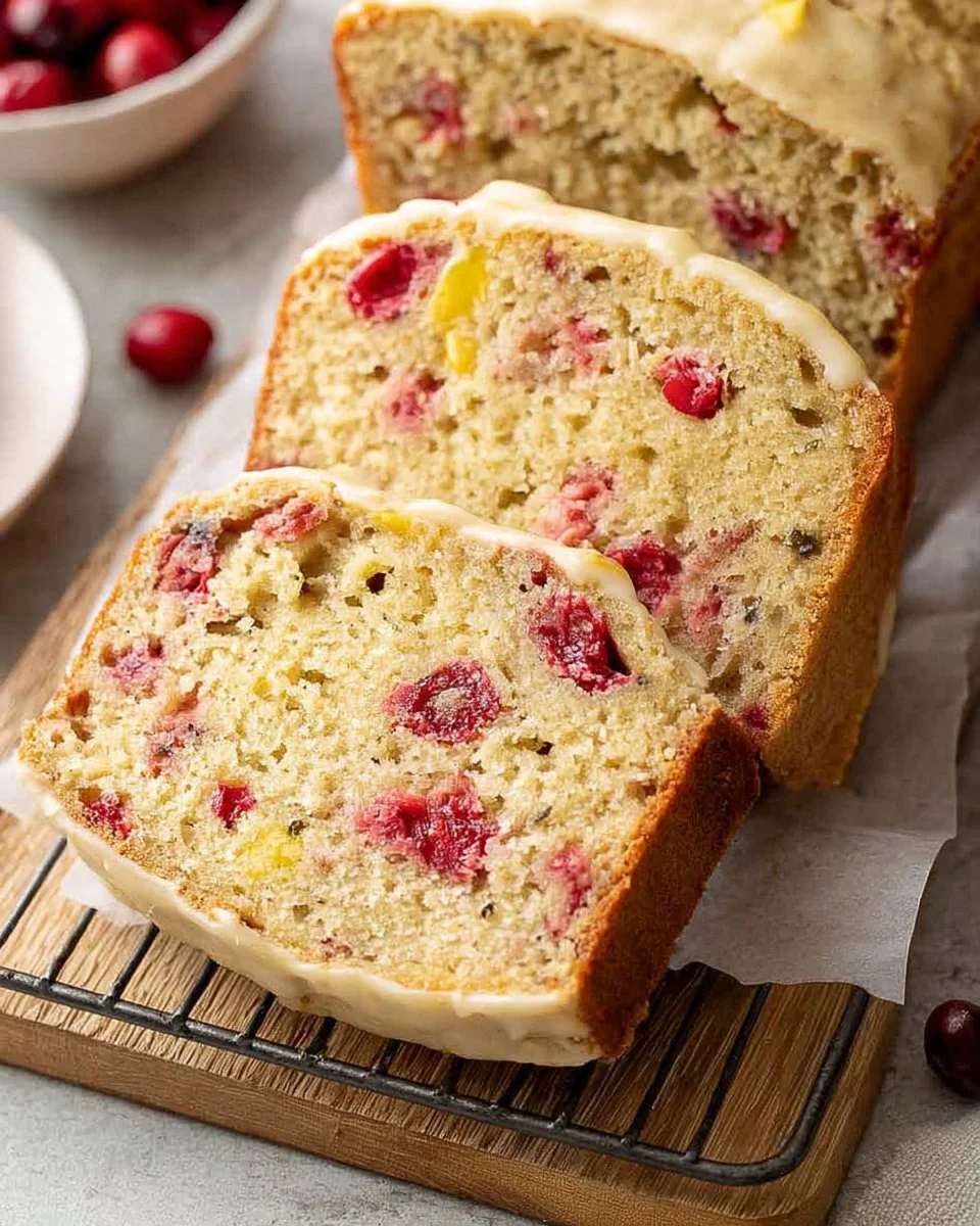 Gluten-Free Cranberry Orange Bread with cranberries and oranges