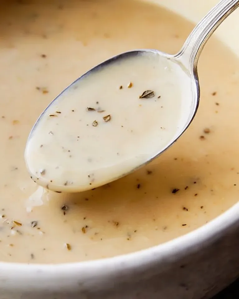 Bowl of delicious gluten-free gravy served over mashed potatoes.