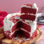 Delicious gluten-free red velvet cake with cream cheese frosting