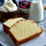 Gluten-Free Sour Cream Pound Cake served with fresh berries