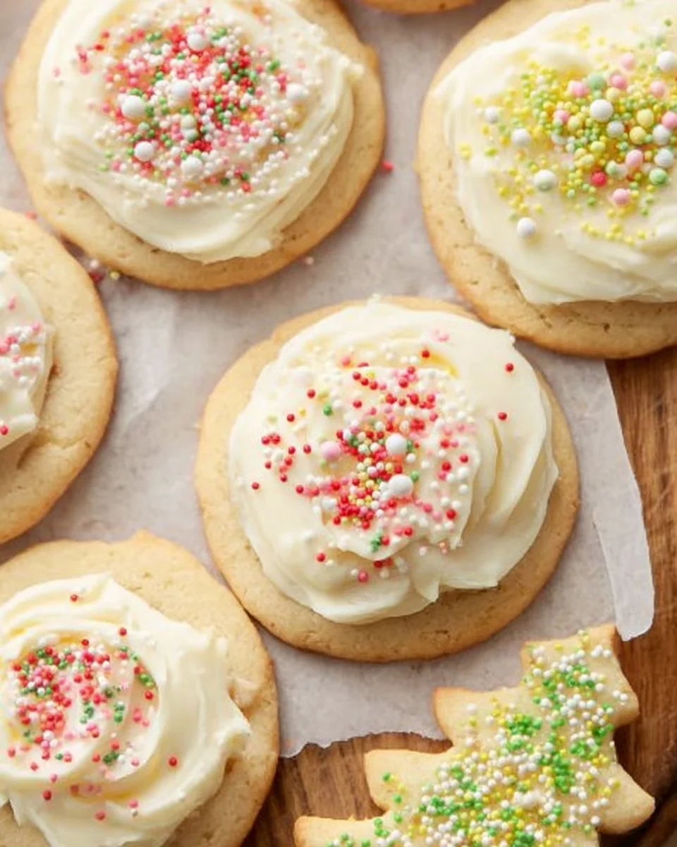 Plate of gluten-free sugar cookies decorated with sprinkles