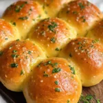 Homemade garlic butter dinner rolls fresh out of the oven