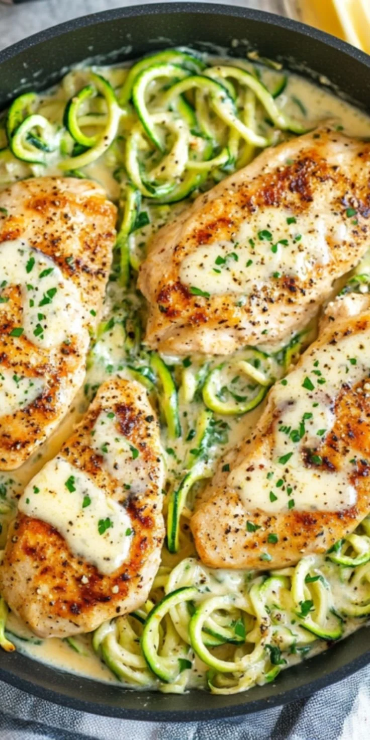 Keto Chicken Alfredo with Zoodles