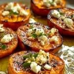 Bowl of roasted sweet potato rounds served as a healthy snack or side dish